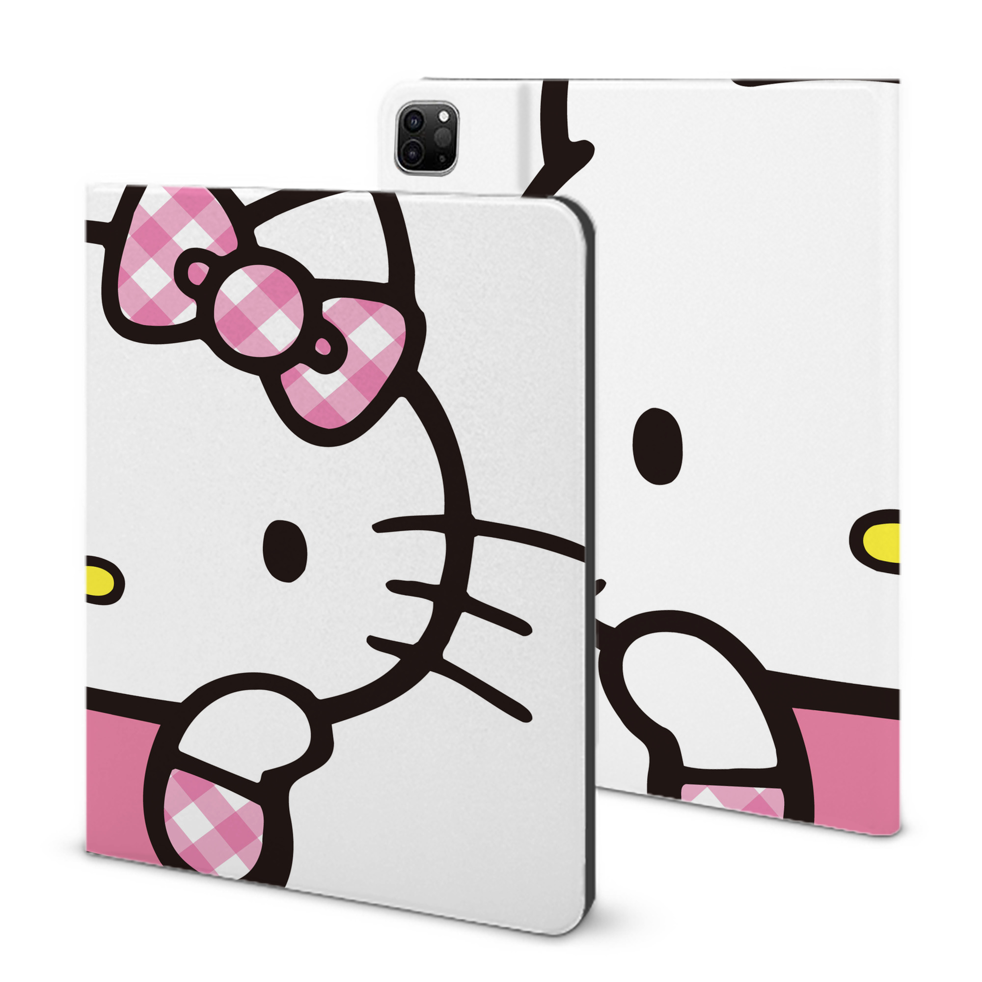 （画像用） Hello Kitty ハローキティ IPad ケース ブック型 PUレザー TPU 耐衝撃 軽量 薄型 ペン収納なし 全面保護 IPad 各モデル対応